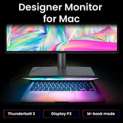 Monitor para diseño BenQ PD3225U de 32 pulgadas 4K para Mac, 3840x2160 UHD, IPS 2000:1, Thunderbolt 3, Display P3, DCI-P3, sRGB, Rec.709, HDR, Hotkey Puck G2, ICC Sync, KVM