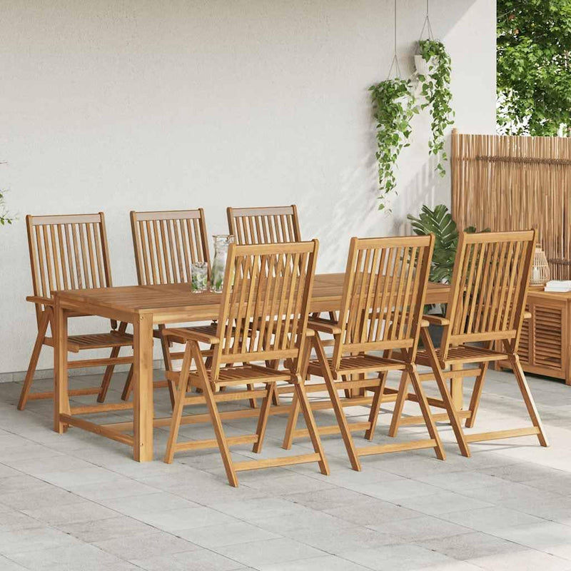 vidaXL 6X Sillas de jardín plegables de madera maciza de acacia, sillas de comedor para terraza, balcón y muebles de exterior