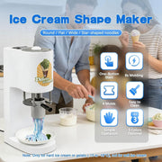 Máquina comercial de helado tipo espagueti, 28–30 l/h, máquina profesional de fideos de helado con 4 moldes diferentes, para catering y heladerías (rojo)