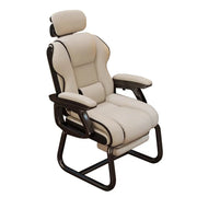 Silla ejecutiva ergonómica de cuero con respaldo alto color amarillo