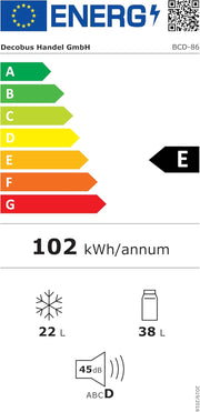 Refrigerador con congelador Merax, combinación frigorífico-congelador, frigorífico pequeño con 51L y congelador de 21L, silencioso, LED, estantes de vidrio, cajón para verduras, estantes en la puerta, para cocina, sala de estar, oficina, negro