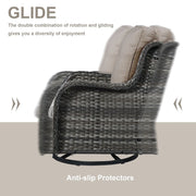 Sillones mecedoras de mimbre para exteriores Gymojoy con base giratoria (juego de 2)