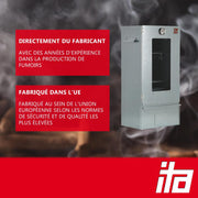 Ahumador Eléctrico ITA 7000 - Conjunto de Ahumador con Calefacción, Generador de Humo - Armario de Ahumado con Ventana y Termómetro - Aleación de Acero - Calidad UE, 81 cm con 3 Niveles