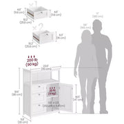 Armario de suelo VASAGLE, mueble de almacenaje con 3 cajones, armario independiente, estante ajustable, blanco
