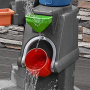 Mesa de agua para niños Step2 Pump & Splash Discovery de plástico - Gris | Juguete acuático/mesa de juegos para el jardín con set de 10 accesorios