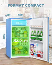Minirefrigerador Upstreman con congelador de 91 L, termostato ajustable, refrigerador pequeño para dormitorio, frigorífico compacto para oficina, azul - BR321