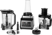 Procesador de alimentos y licuadora 3 en 1 Ninja con 5 programas: Mezclar, Mezcla máxima, Picar, Licuar, Triturar, recipiente de 1,8 L, jarra de 2,1 L, vaso de 700 ml, 1200 W, apto para lavavajillas, Auto-iQ, negro BN800EU