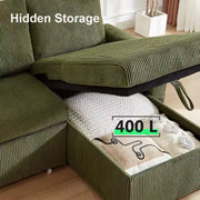 Sofá cama seccional Dyonery de 81", sofá cama en forma de L con chaise longue de almacenamiento reversible, USB, respaldo reclinable