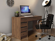 Escritorio Ada de Mirjan24, 5 cajones, escritorio para estudiantes, mesa de ordenador, escritorio infantil, mesa de trabajo, mesa para PC, habitación juvenil, habitación infantil (Nuez Okapi)