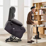 Sillón reclinable elevador eléctrico, reclinables eléctricos para ancianos con calor y masaje, asistencia para levantarse con portavasos, bolsillo lateral, para sala de estar