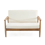 Set de conversación para exteriores de 4 plazas de madera de acacia Willowbrook de Christopher Knight Home