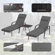 Juego de 3 tumbonas de exterior Kullavik