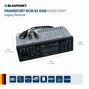 BLAUPUNKT Frankfurt RCM 82 DAB, autorradio 1 DIN, DAB+, Bluetooth, manos libres, control desde el volante, 200 vatios
