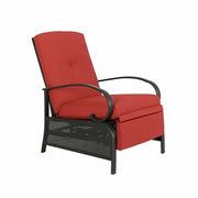Sillón reclinable ajustable para patio con cojín - 38 (profundidad) x 26.5 (ancho) x 38.5 (alto) PULGADAS