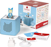 Toniebox Extrapack – Toniebox Starterset Azul con Kreativ-Tonie + 4 figuras sonoras Héroes animales de Disney, reproductor de audio para audiolibros y canciones, caja de música inalámbrica con radioteatro de Disney