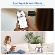 ieGeek Vigilabebés con Cámara 2K/5", Monitor de Bebé con Pantalla de 5" y Control por Smartphone, PTZ 360°, Visiófono con Alertas Inteligentes/Visión Nocturna/Seguimiento Automático