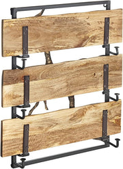 Estantería de pared Kobolo - Rama de árbol - 3 estantes - 59x20x66 cm - de hierro y madera