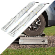 Wiltec Juego de 2 rampas de acceso plegables articuladas – 2000 x 250 x 50 mm – capacidad máx. 1600 kg – de acero – rampa de carga para mantenimiento y acceso a vehículos utilitarios, motos, ATV, quad y remolques
