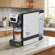 Cafetera de cápsulas multifunción 5 en 1 para Nespresso Original/para Dolce Gusto/A MODO MIO/ESE (44 mm) y café premolido, 7 ajustes de flujo de agua (ST-550)