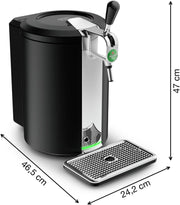 Krups Beertender Tirador de Cerveza, Barriles de 5 L, Marcas del grupo Heineken, Indicador luminoso, Temperatura y espuma perfectas, Cerveza fresca, Fácil instalación, Compacto negro VB450E10
