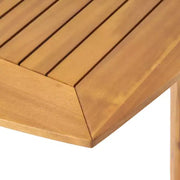 Conjunto de comedor de patio extensible de 7 piezas para exteriores con sillas apilables y mesa de madera de acacia