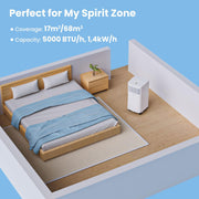 Aire acondicionado portátil Comfee Breezy Cool Pro 2.6, 9000 BTU 2,6 kW, refrigeración, ventilación y deshumidificación, control por aplicación, para habitaciones de hasta 88 m³ (33 m²), aire acondicionado móvil con tubo de escape