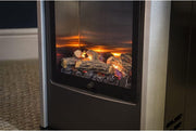 UNIVERSAL - Estufa de gas 3.4 kW negra efecto estufa de leña Manhattan Calefacción auxiliar + Manguera de gas + Regulador de butano