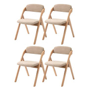 Sillas de comedor plegables y apilables de madera con asientos acolchados (juego de 4)