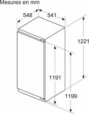 Bosch KIR41VFE0, Serie 4, Frigorífico pequeño, Integrable, 122,5 x 56 cm, 204 L [Clase de eficiencia energética E]