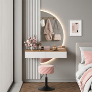 Tocador Vicco Melina, blanco/roble, 100 cm con espejo LED