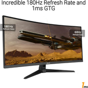 Monitor Gaming ASUS TUF Gaming VG34VQ3B - 34 pulgadas WQHD (3440x1440), curvo, 180Hz, ELMB Sync, FreeSync Premium, 1ms MPRT, 90% DCI-P3, DisplayWidget Center
