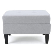 Otomana de almacenamiento de tela capitoné — Azul oscuro / Gris oscuro / Gris claro / Rojo intenso / Canela oscuro / Verde azulado, 1 plaza
