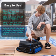 EVERCROSS BOT U8 Robot limpiafondos para piscina, robot de piscina inalámbrico con limpieza de línea de flotación, 120 min de autonomía, navegación inteligente, estacionamiento automático, piscinas de 200㎡