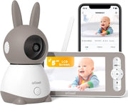 ieGeek Vigilabebés con Cámara 2K/5", Monitor de Bebé con Pantalla de 5" y Control por Smartphone, PTZ 360°, Visiófono con Alertas Inteligentes/Visión Nocturna/Seguimiento Automático