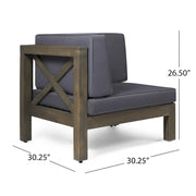 Set de conversación de 6 piezas de madera de acacia Brava Outdoor de Christopher Knight Home