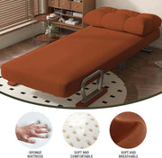 Sillón convertible individual, sofá cama, sillón cama plegable 3 en 1 para espacios pequeños, respaldo de 5 niveles, con cojín, apoyabrazos y patas de metal, C, ancho 65 cm