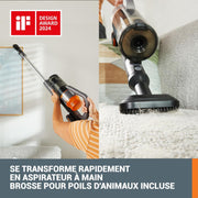Aspiradora inalámbrica WORX 20V WX038, aspiradora de mano de 25Kpa, 45 min de autonomía, ligera para pelo de mascotas, alfombras, coche - incluye 2 baterías PowerShare, soporte de pared y cargador doble