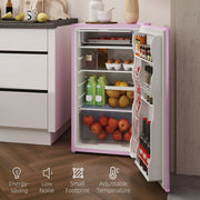 Mininevera con congelador HOMCOM de 3.2 pies cúbicos, refrigerador compacto de una puerta con termostato ajustable para dormitorio