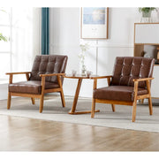 Juego de 2 sillas decorativas de estilo moderno de mediados de siglo con mesa auxiliar