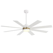Ventilador de techo negro de 65 pulgadas y 8 aspas con luz y control remoto