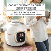Moulinex, Cookeo Multicocina inteligente 6L, 150 recetas integradas, Cocción sin supervisión, Pantalla intuitiva, Guía de cocción, Aplicación MyMoulinex, 1600W, Blanco, 15 años de reparabilidad, CE85CA10