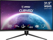 Monitor Gaming curvo MSI G32CQ5P de 31,5 pulgadas WQHD - Panel VA 1500R 2560 x 1440, 170 Hz / 1 ms, Adaptive Sync, ajustable en 3 ejes - DP 1.2a, HDMI 2.0b CEC