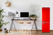 GEDTECH Refrigerador combinado vintage GCBV310RD - Congelador inferior - Rojo - Capacidad 310 L - Bajo consumo
