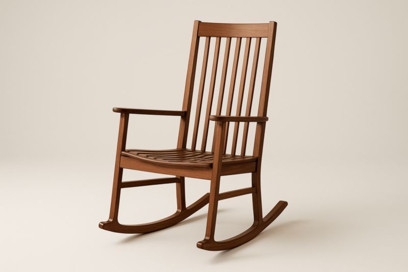 Mecedora de Madera Maciza Marrón