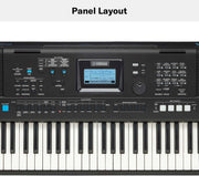Teclado arreglista portátil dinámico y versátil Yamaha PSR-E473 de 61 teclas - Negro