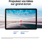 Samsung Galaxy Tab S10 Lite, 10,9", Wi-Fi, 128 Go, Tablette Android, S Pen incluido, Gris, Cargador de red rápido de 25 W incluido, Versión FR
