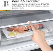 LG GBP61DSXGC - Frigorífico combi No Frost, congelador, compresor Smart Inverter, color acero inoxidable antihuellas, 186 cm, 341 l