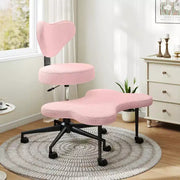 Silla de oficina ergonómica con diseño cruzado Pinmoco, silla de meditación con altura ajustable, giro de 360°, soporte lumbar, silla de trabajo y de oficina, silla para TDAH