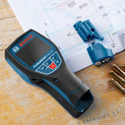 Detector de materiales Bosch Professional System D-tect (1 batería de 12 V, profundidad máx. de detección en tubos de plástico/subestructuras de madera/cables bajo tensión/metales ferrosos: 60/38/60/120/120 mm, L-Boxx)