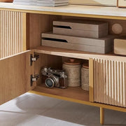 Mueble de TV de lujo moderno, centro de entretenimiento, con superficie de mármol sintético